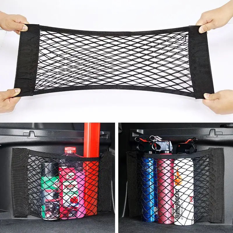 Car Trunk Organizer Foldable Storage Box - Filet de ficelle élastique pour siège