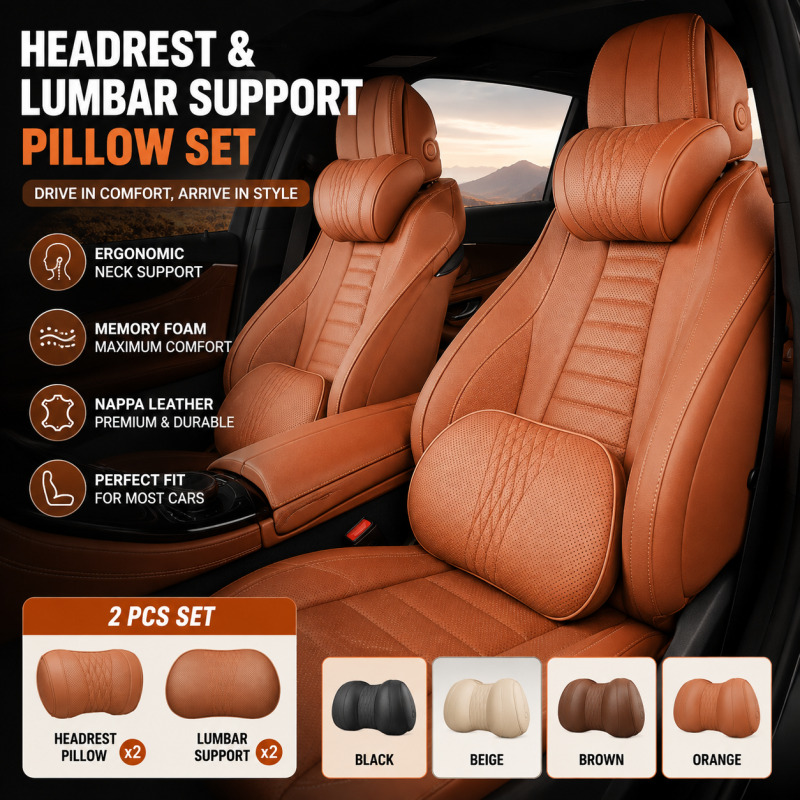 Memory Foam Car Neck Pillow Lumbar Support - Coussin de soutien lombaire en mousse