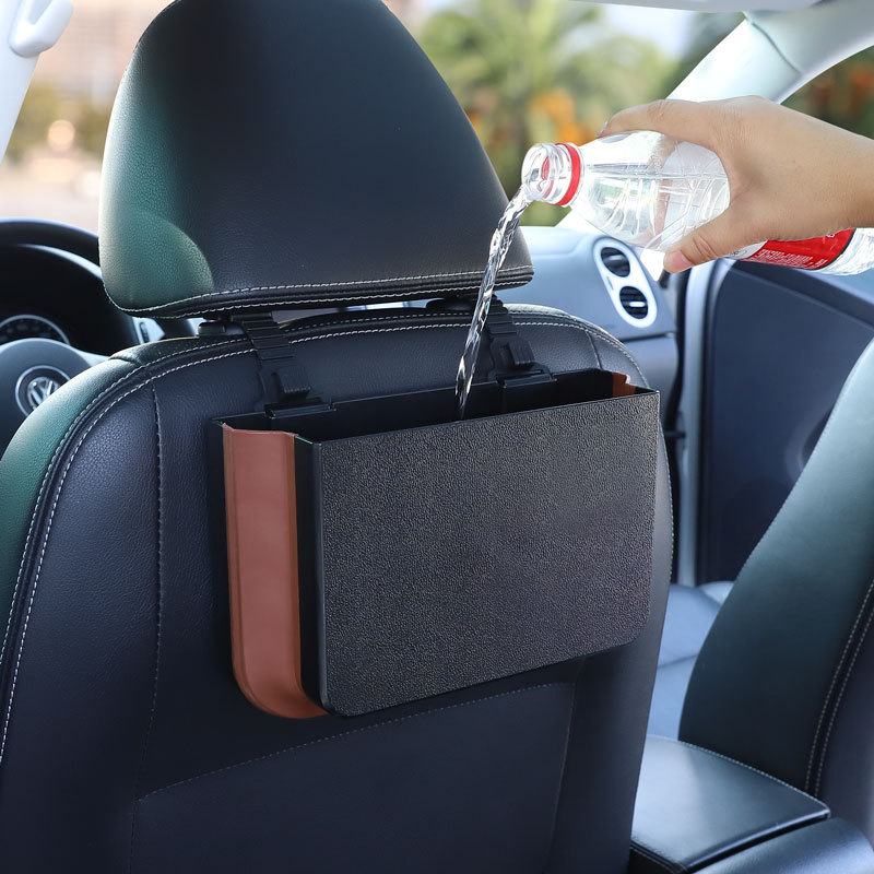 Waterproof Car Trash Can With Lid - Poubelle de voiture pliable portable, étanche,