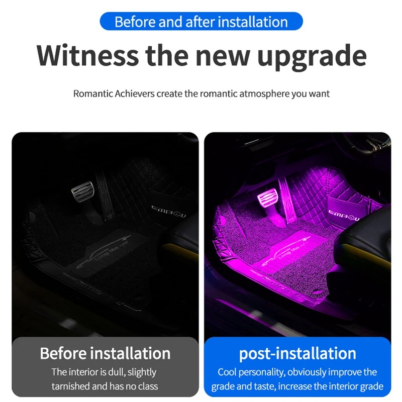 Bande lumineuse d'ambiance int - Led Ambient Interior Car Lights App Control avis et prix