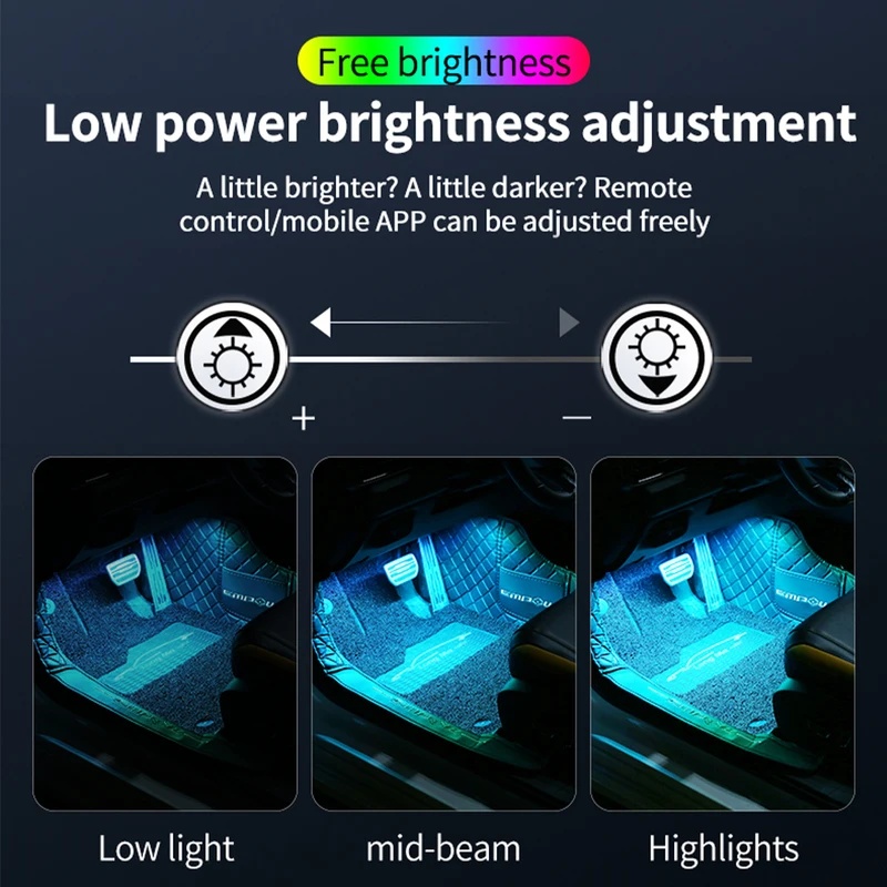 Bande lumineuse d'ambiance int - Led Ambient Interior Car Lights App Control avis et prix
