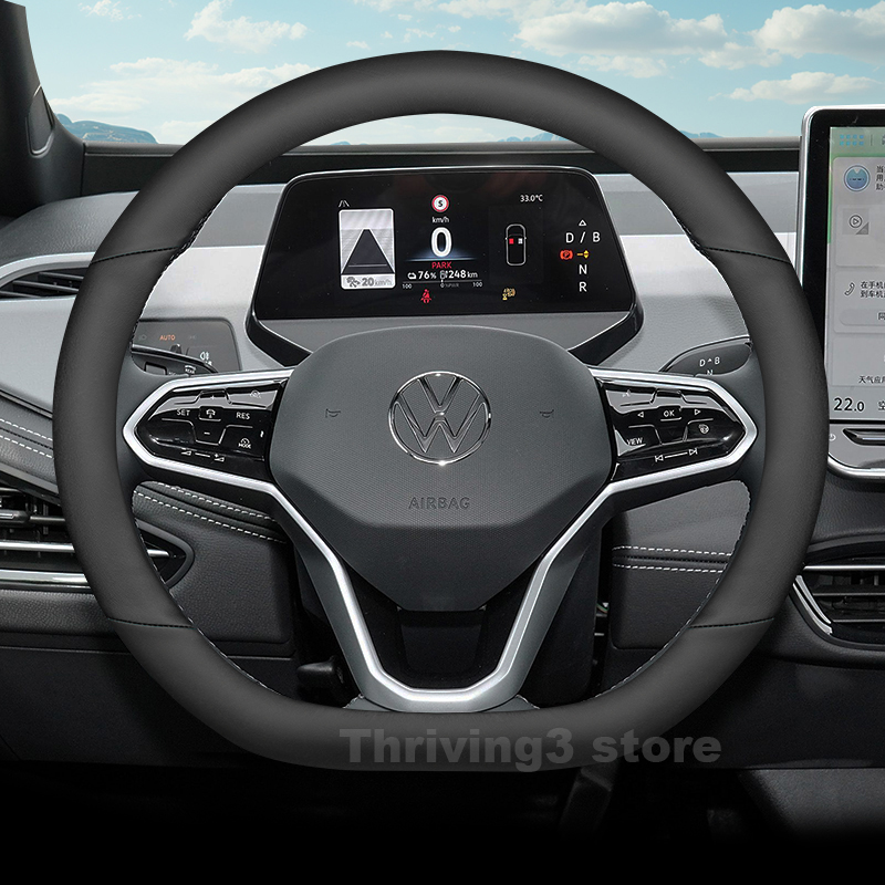 Housse de volant de voiture en - Car Steering Wheel Cover Anti Slip Breathable avis et prix