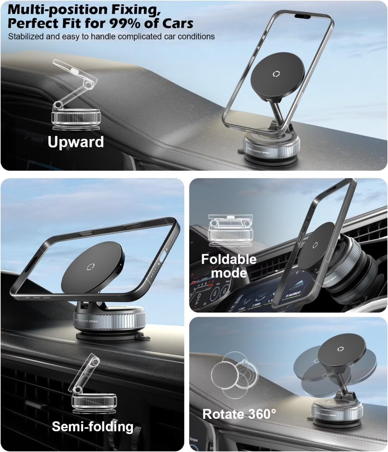 Chargeur sans fil rapide 15W p - Wireless Car Charger Mount Fast Charging avis et prix